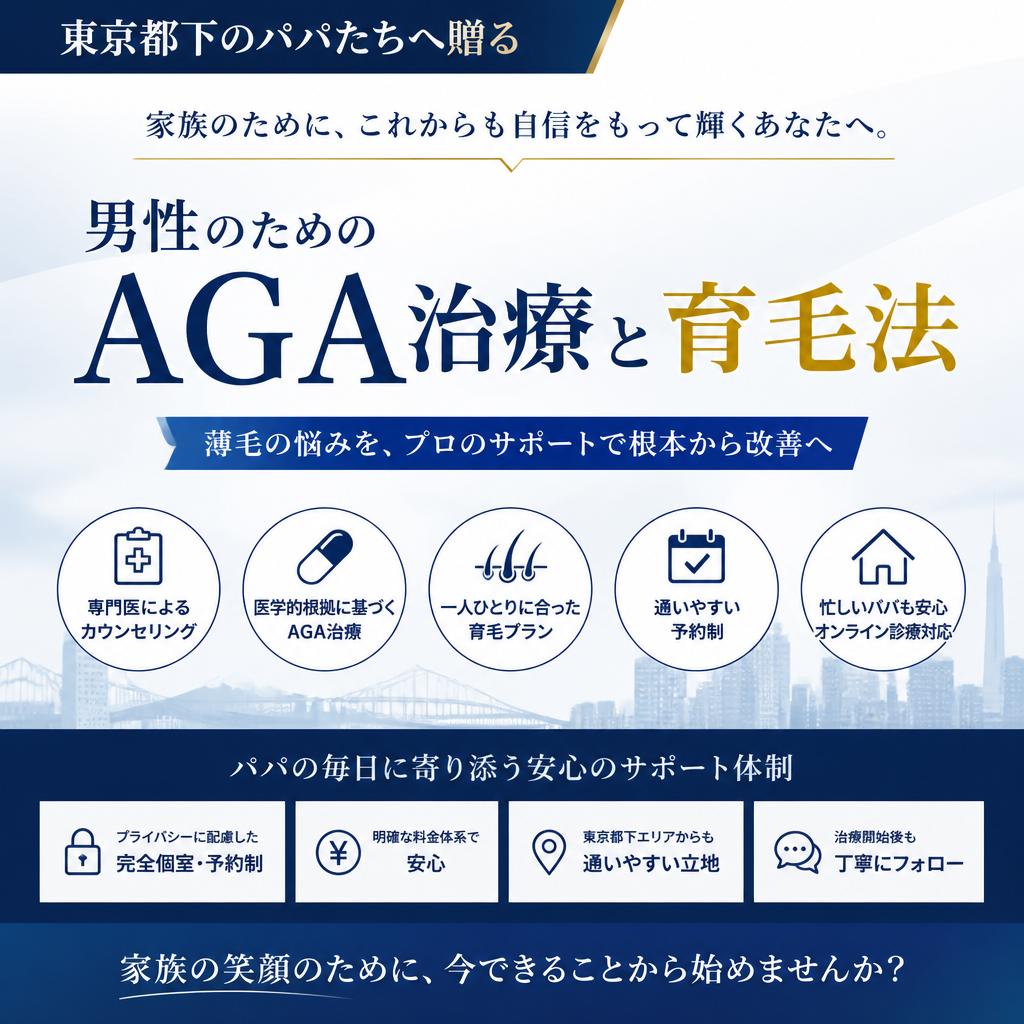 東京都下のパパたちへ贈る、男性のためのAGA治療と育毛法