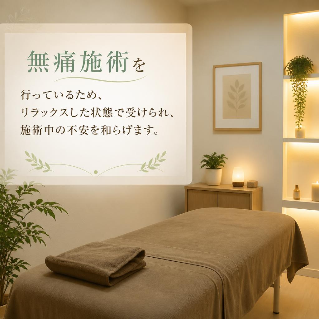 無痛施術でリラックスしながら施術