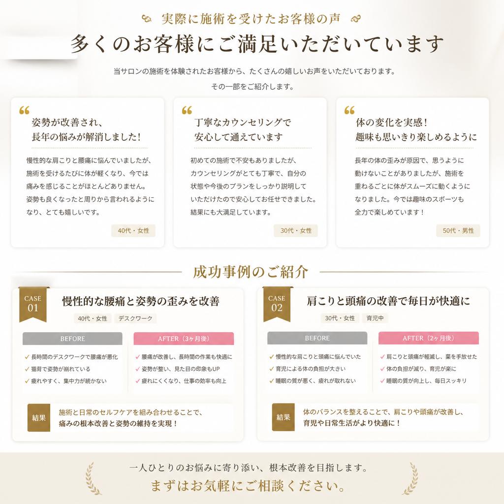 体験者の声：成功事例の紹介