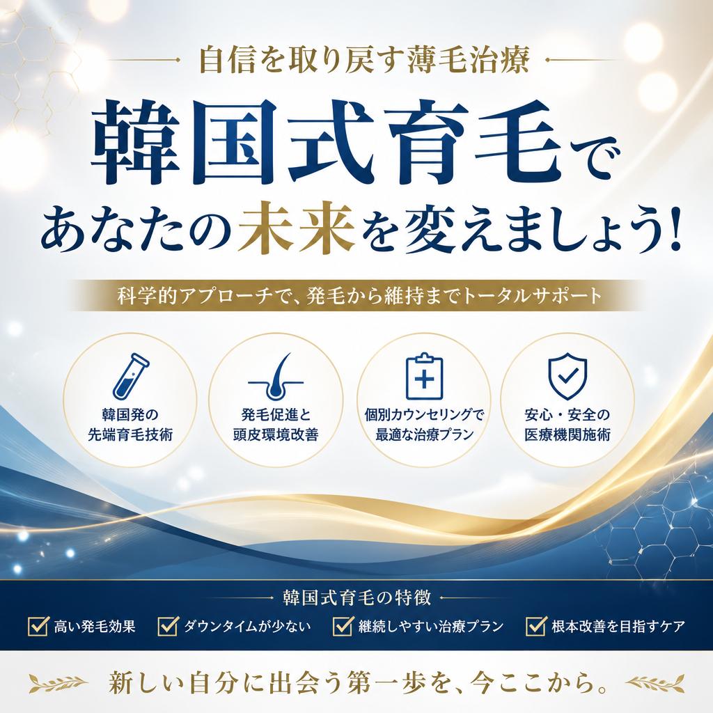 自信を取り戻す薄毛治療、韓国式育毛であなたの未来を変えましょう！