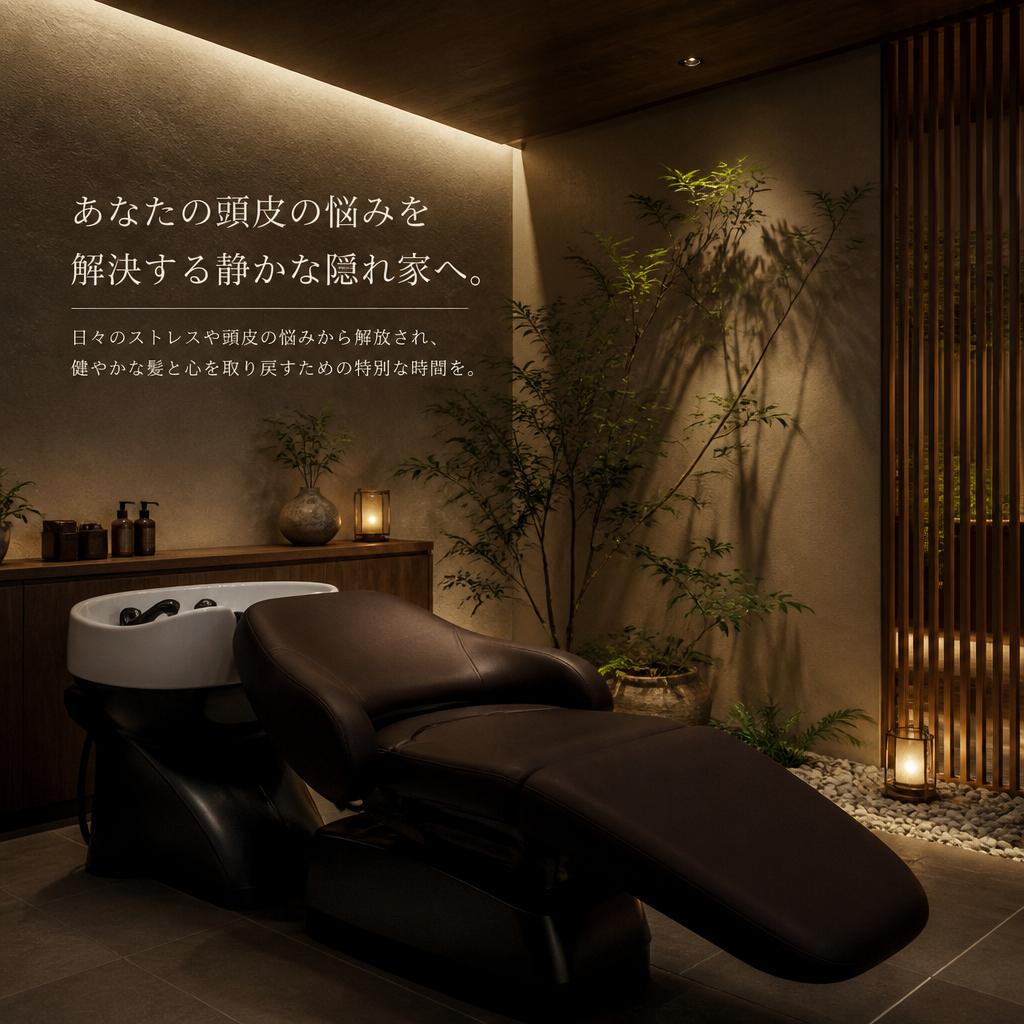 あなたの頭皮の悩みを解決する静かな隠れ家へ。