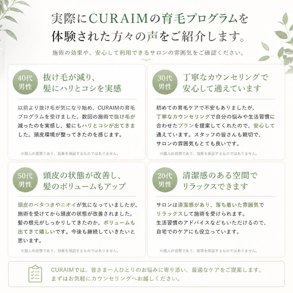お客様の体験談