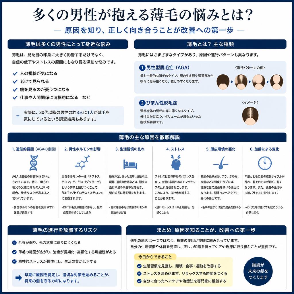 薄毛の悩みが男性に共通する理由