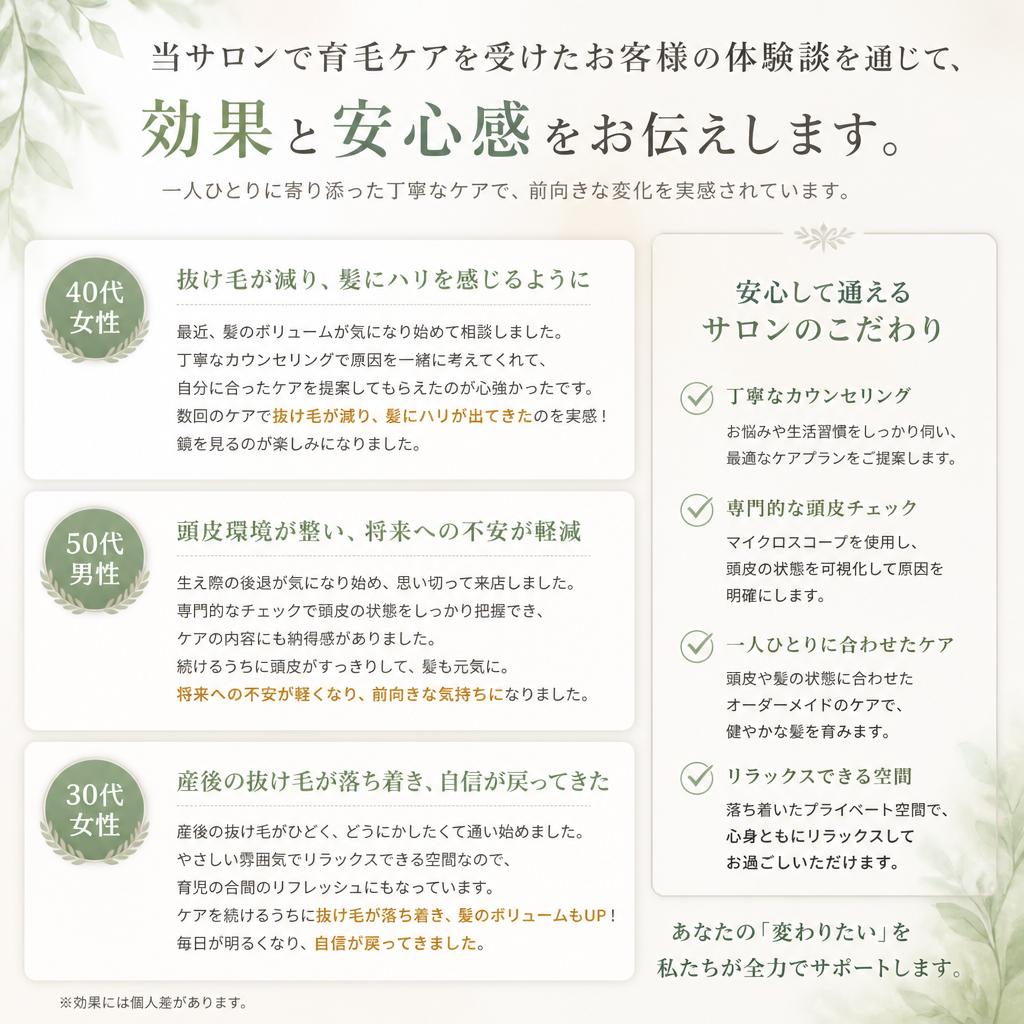 実際のお客様の声