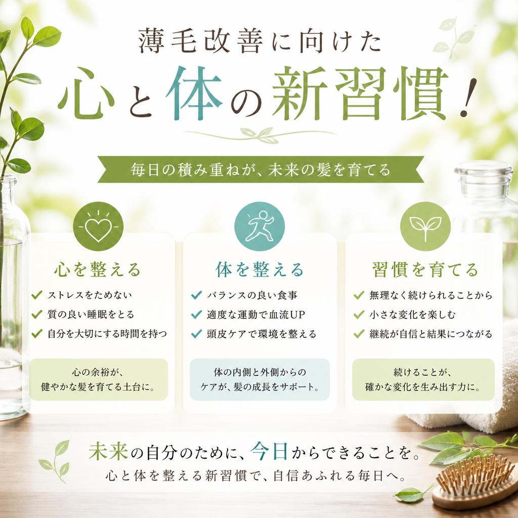 薄毛改善に向けた心と体の新習慣！