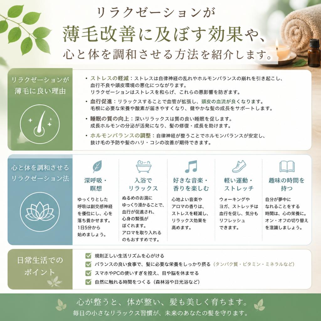 4. 薄毛改善のためのリラクゼーション