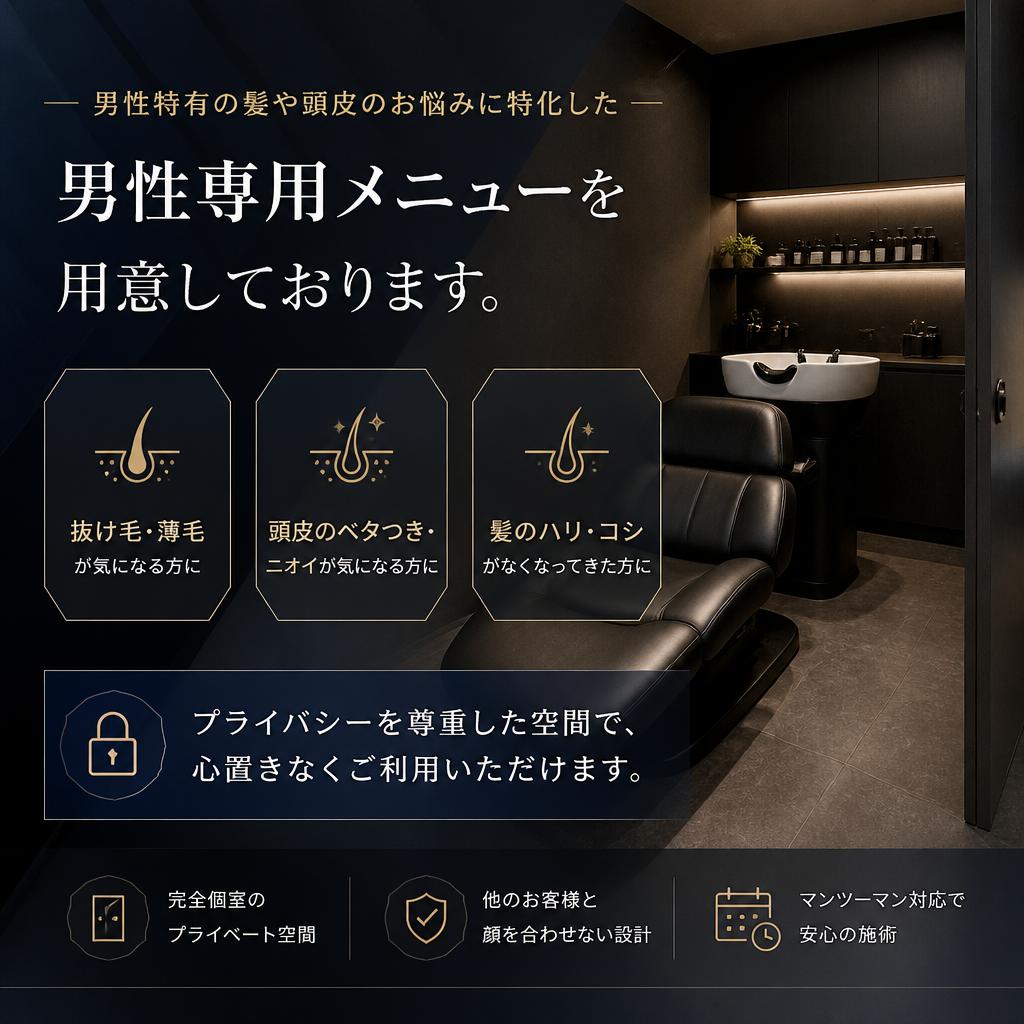 男性専用メニューのご案内