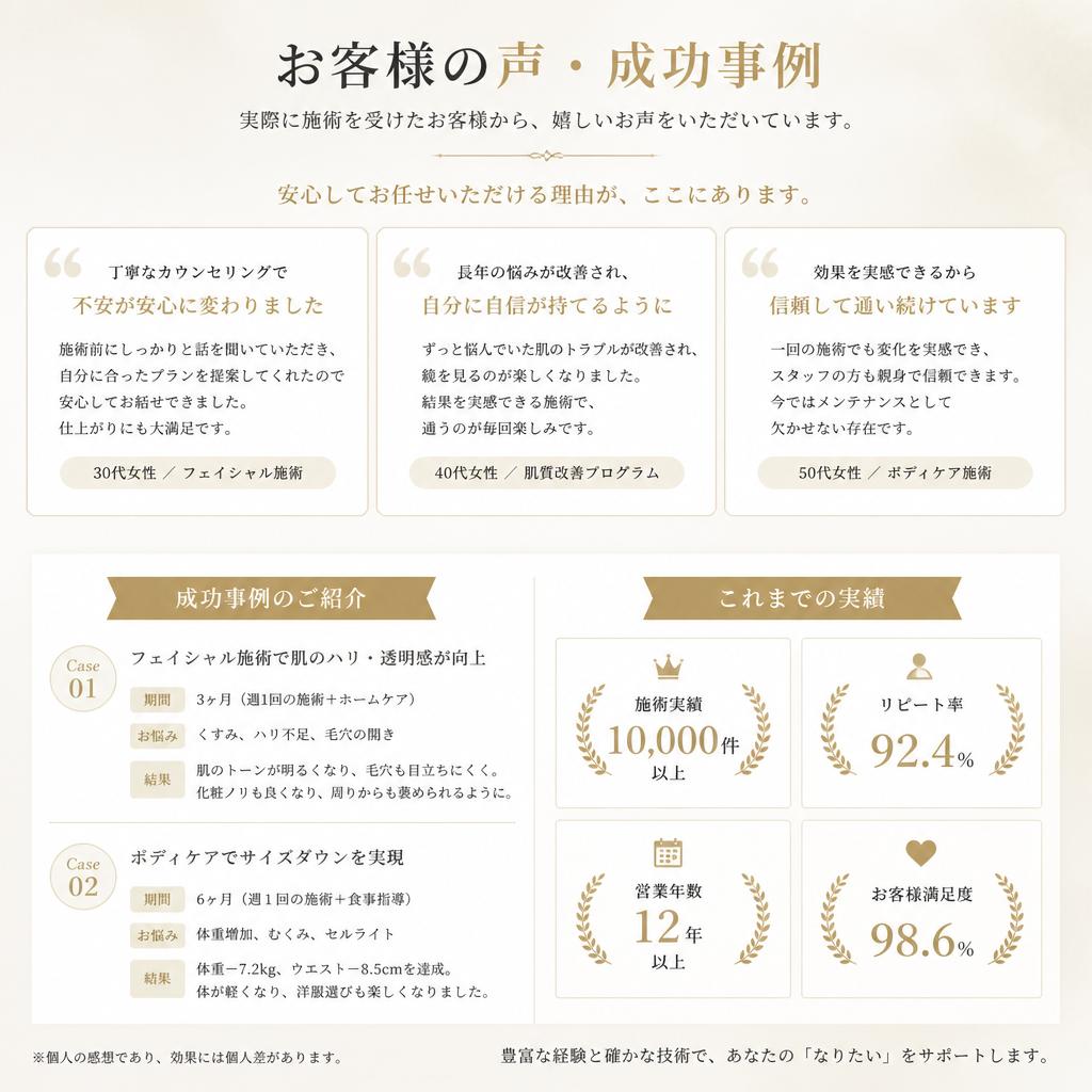 実績とお客様の声