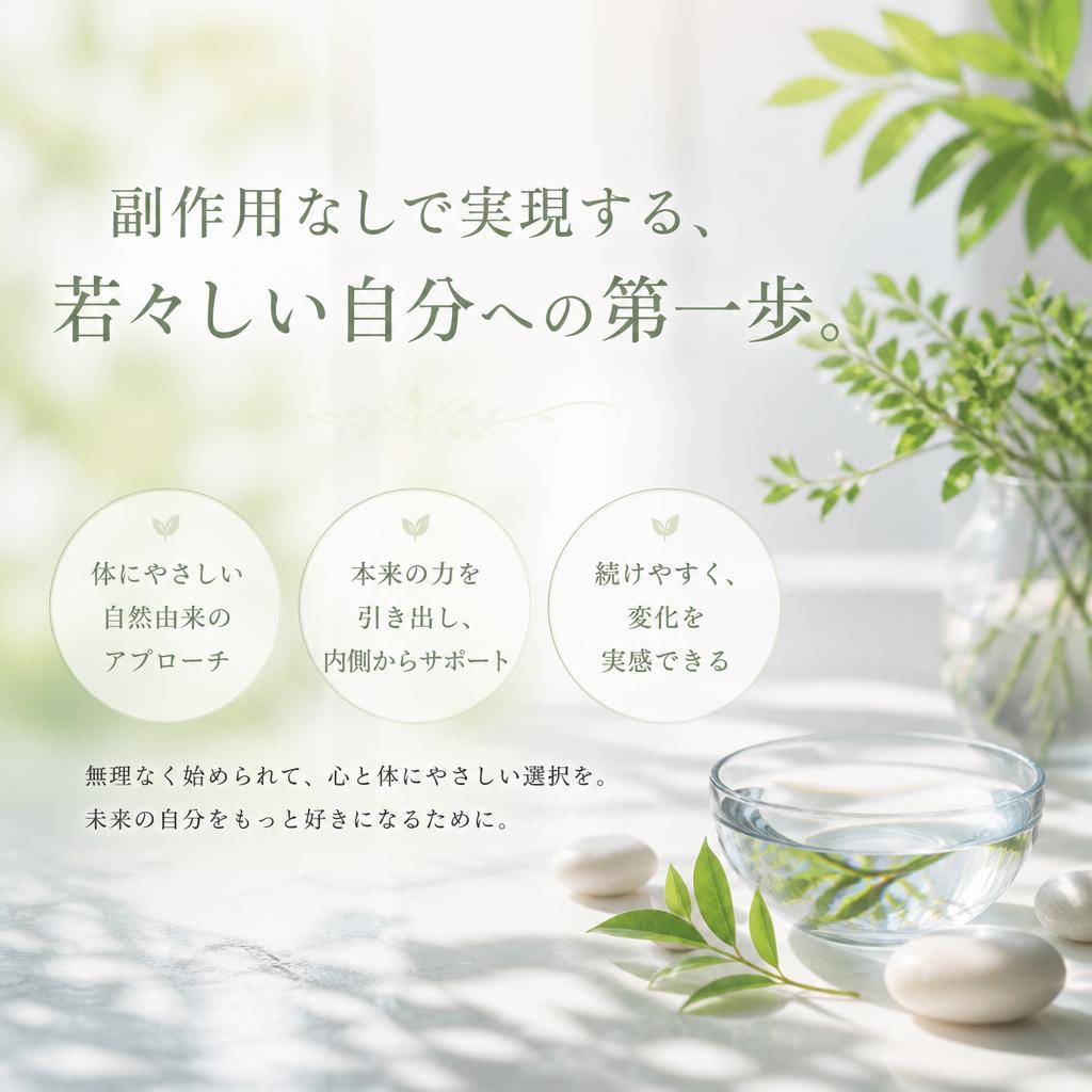 副作用なしで実現する、若々しい自分への第一歩。